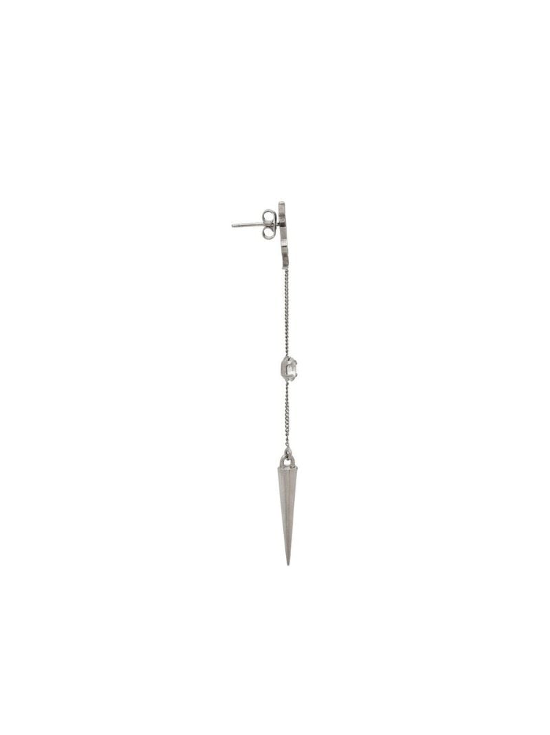 Silver-tone Opyum Rhinestone Spike Earrings