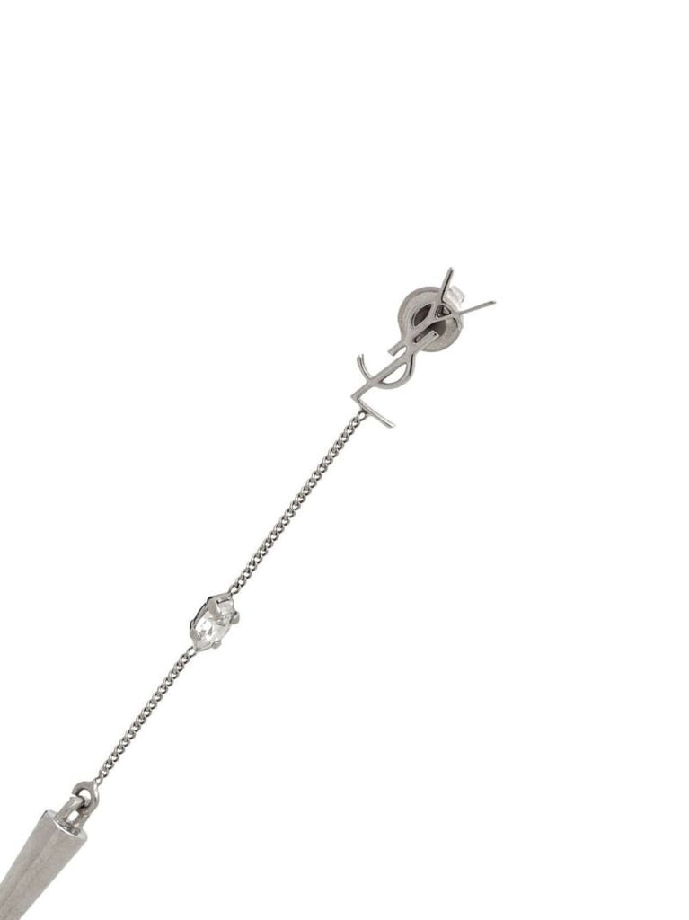 Silver-tone Opyum Rhinestone Spike Earrings