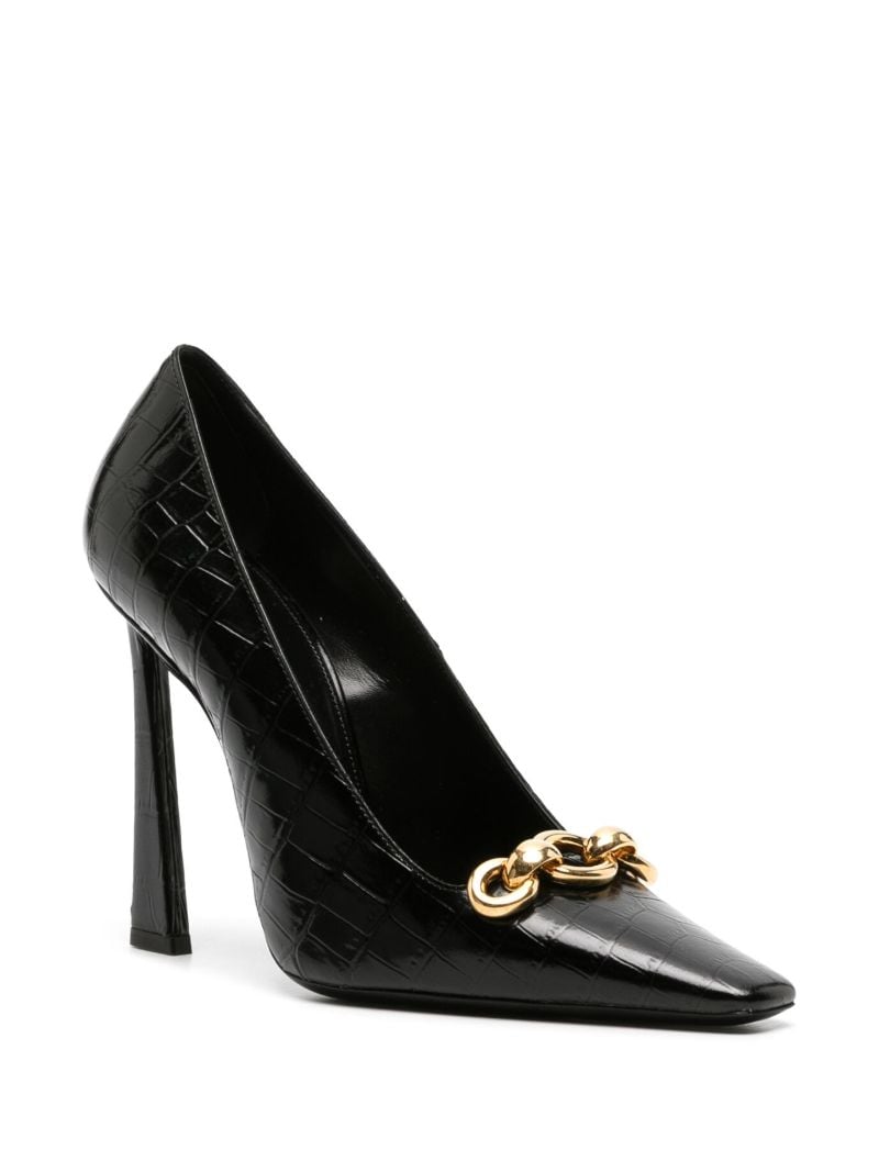 Black Severine 110 Mock Croc Leather Pumps