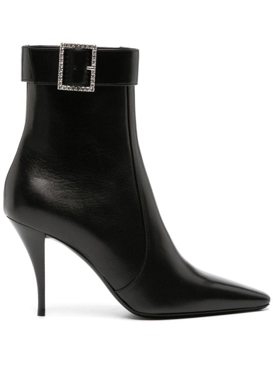 Black Claude 90 Leather Ankle Boots