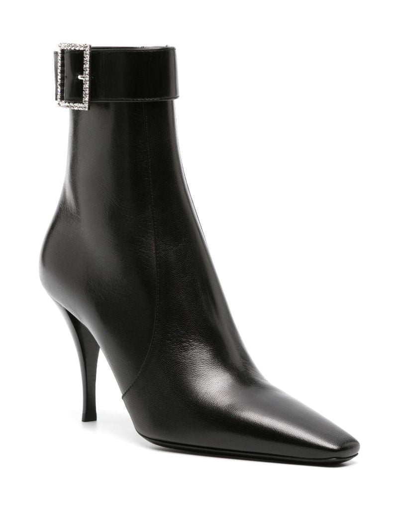 Black Claude 90 Leather Ankle Boots