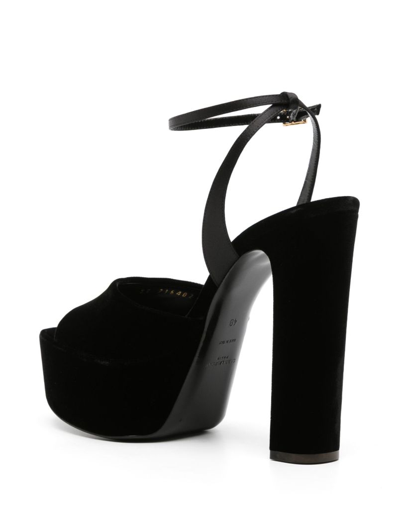 Black Jodie 95 Velvet Platform Sandals