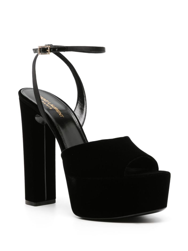 Black Jodie 95 Velvet Platform Sandals