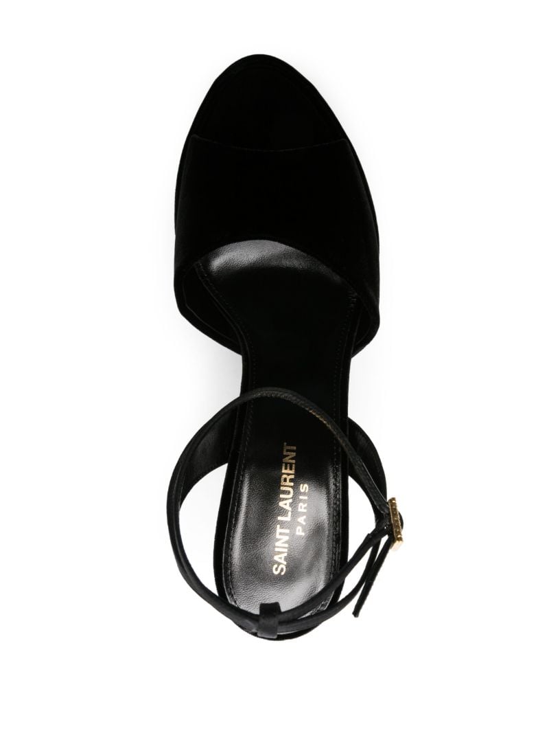 Black Jodie 95 Velvet Platform Sandals