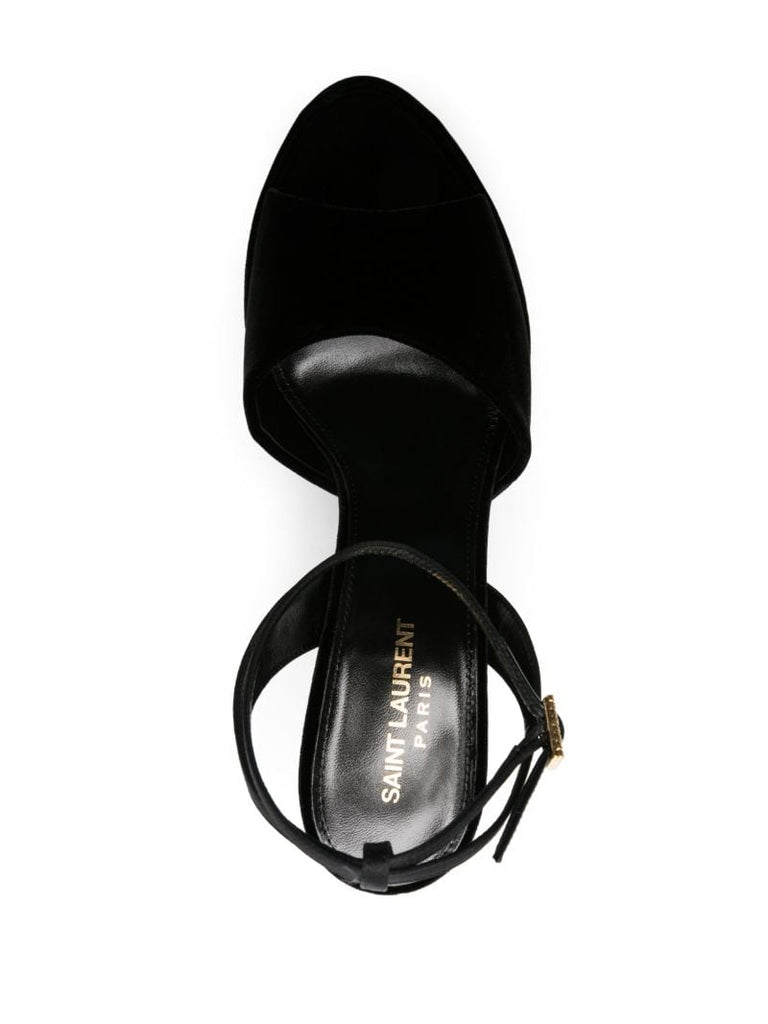 Black Jodie 95 Velvet Platform Sandals