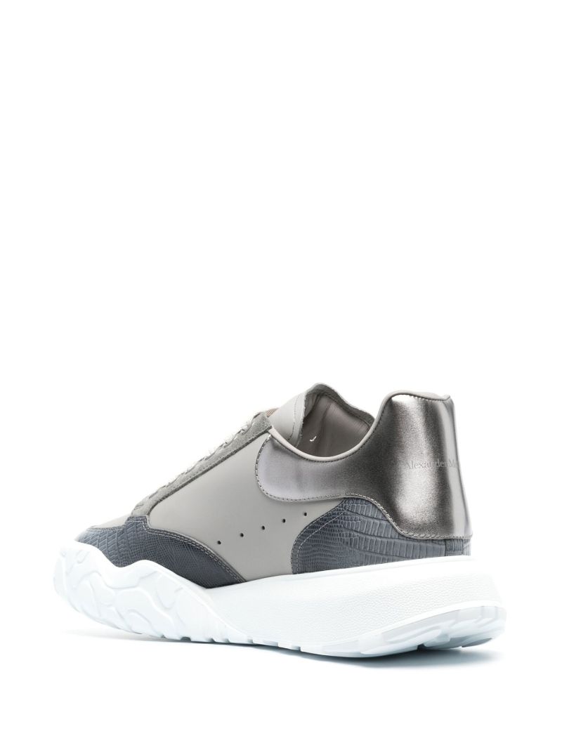 Grey Court Leather Sneakers