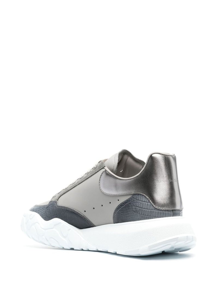 Grey Court Leather Sneakers