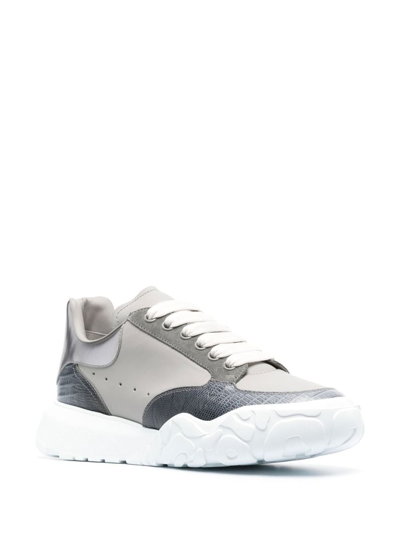 Grey Court Leather Sneakers