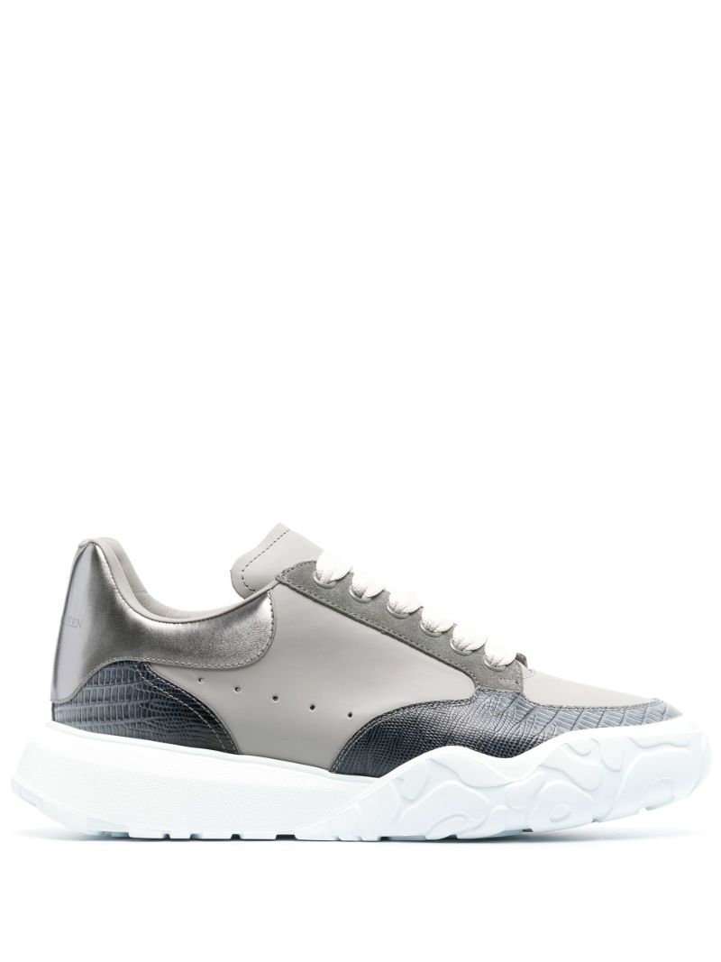 Grey Court Leather Sneakers