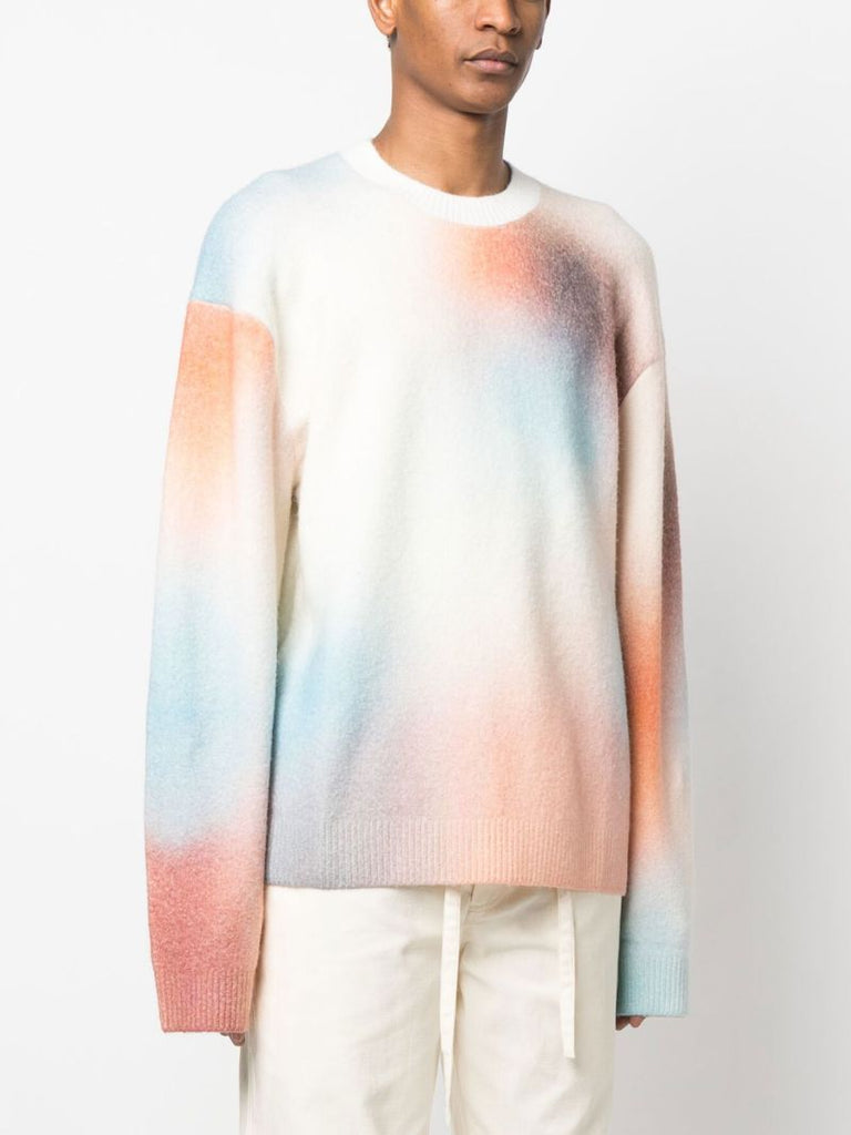 White Jetse Tie-dye Print Sweater