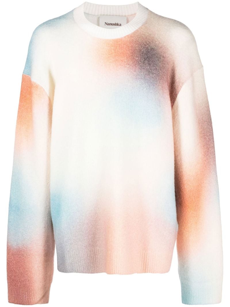 White Jetse Tie-dye Print Sweater