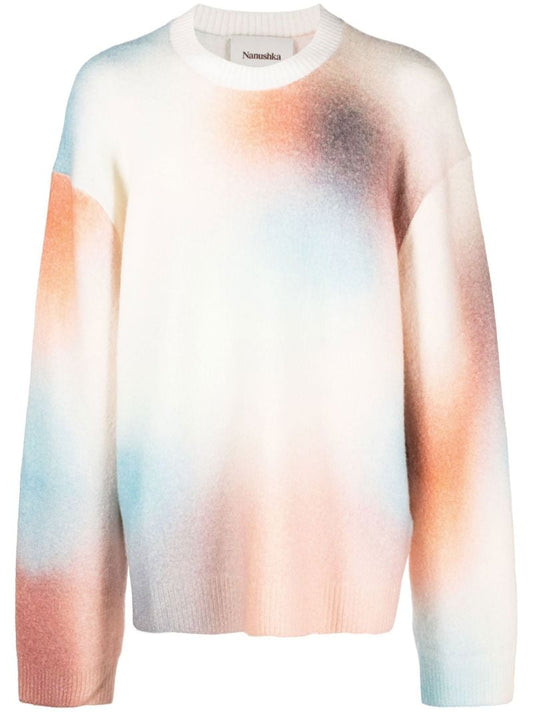 White Jetse Tie-dye Print Sweater