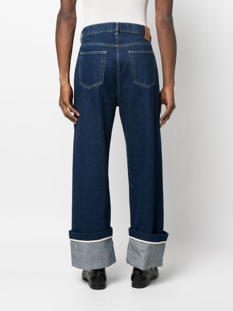 Blue Kamo Wide-leg Jeans