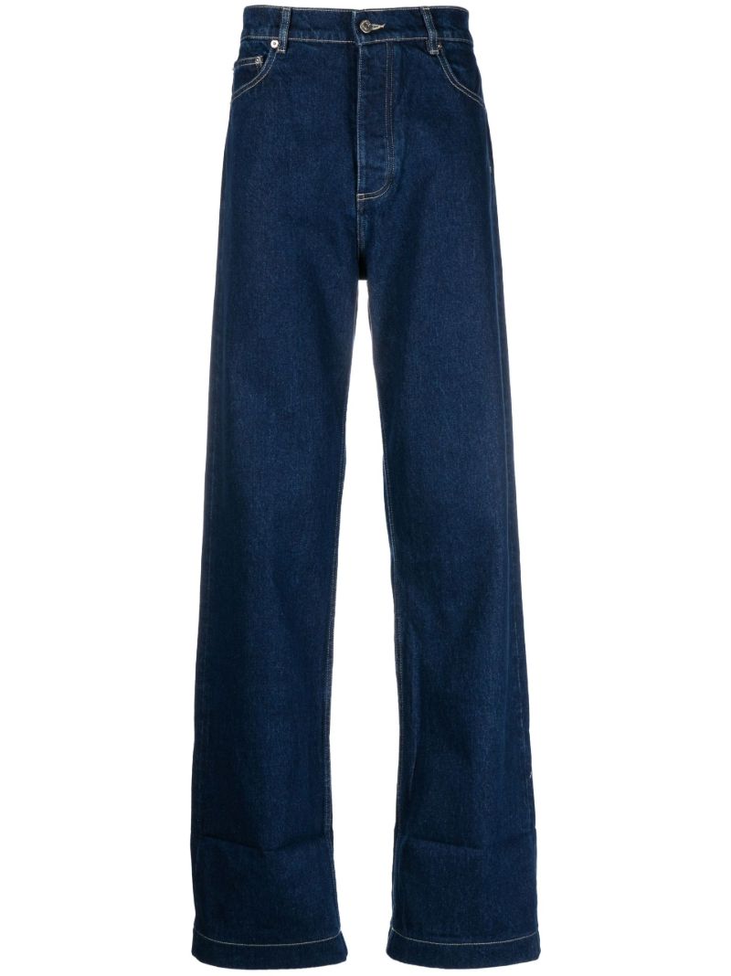 Blue Kamo Wide-leg Jeans