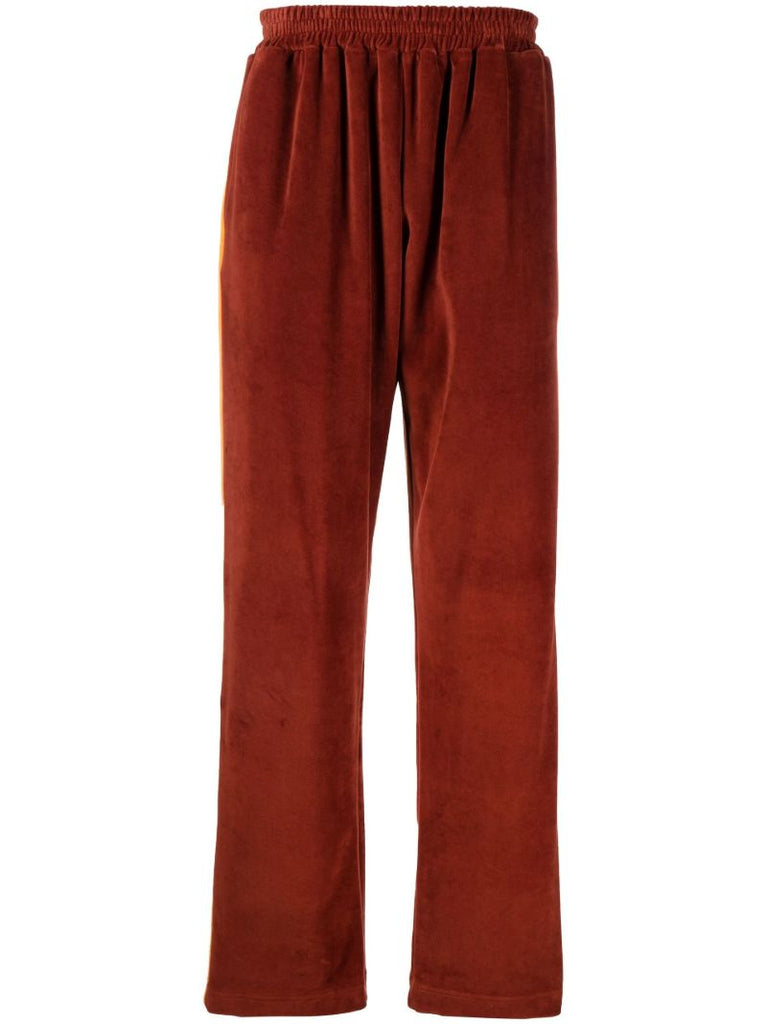 Orange Organic Cotton Velour Track Pants