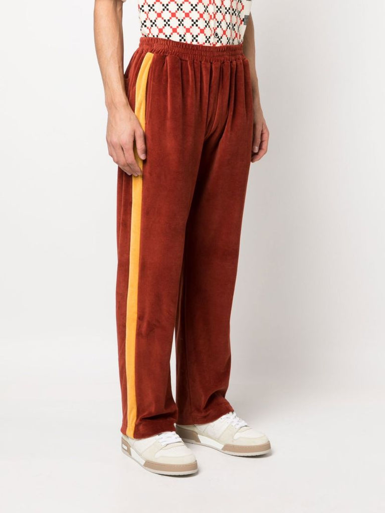 Orange Organic Cotton Velour Track Pants