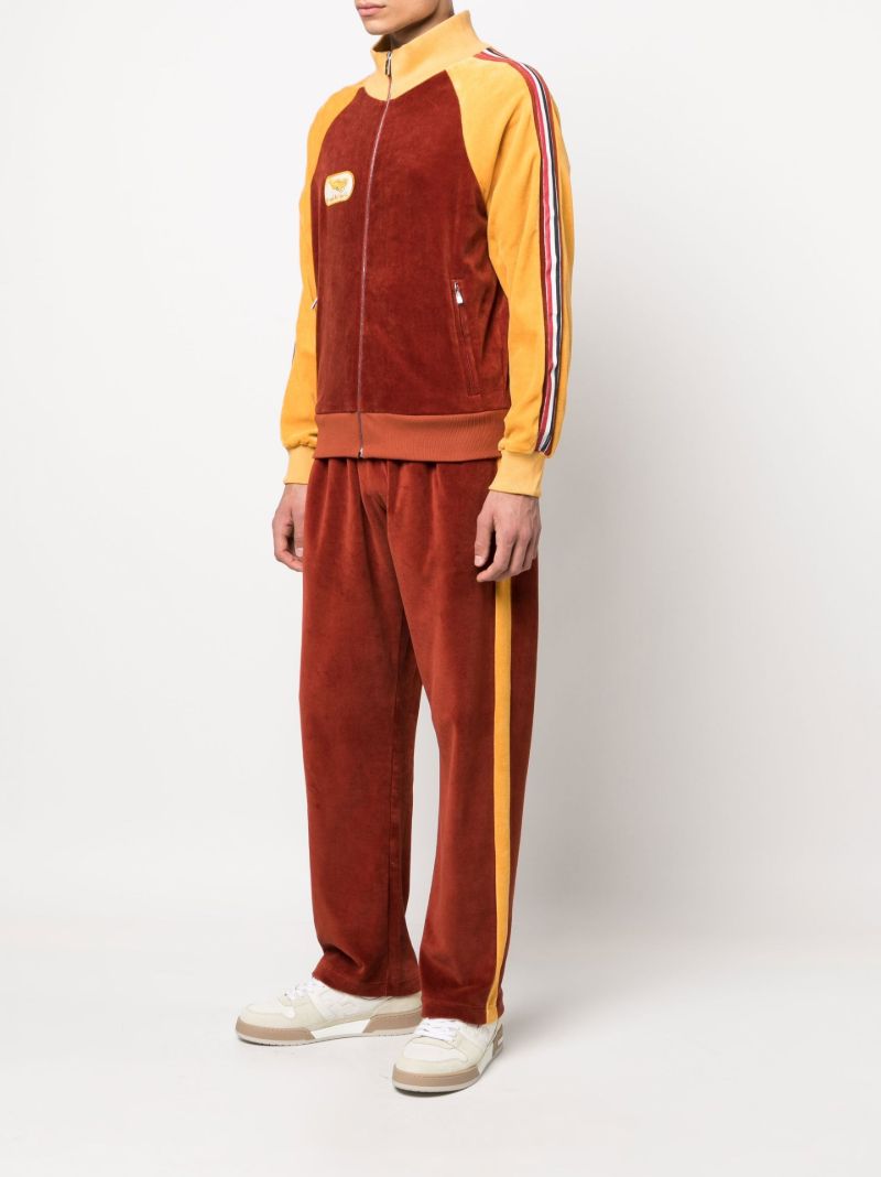 Orange Organic Cotton Velour Track Pants