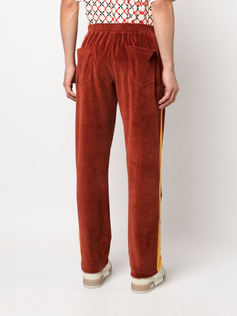 Orange Organic Cotton Velour Track Pants
