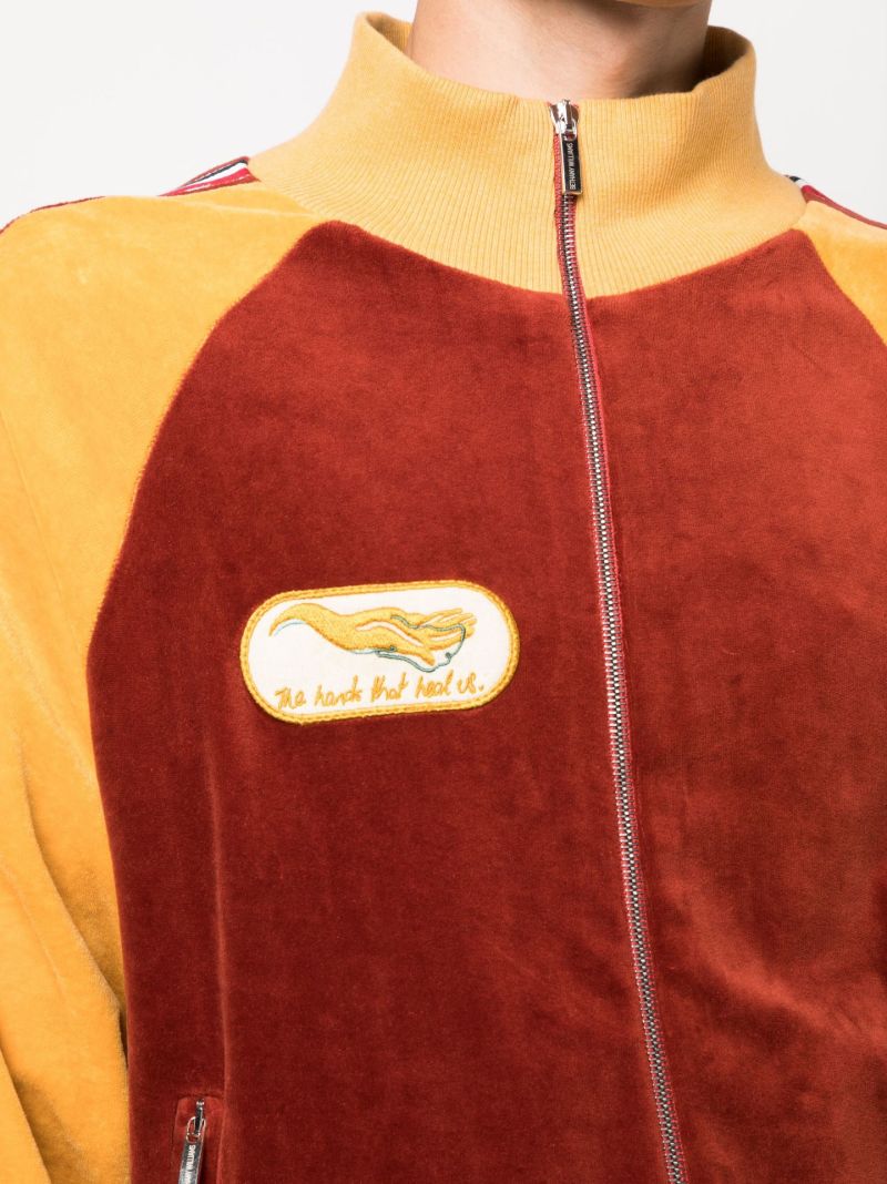 Orange Organic Cotton Velour Track Jacket