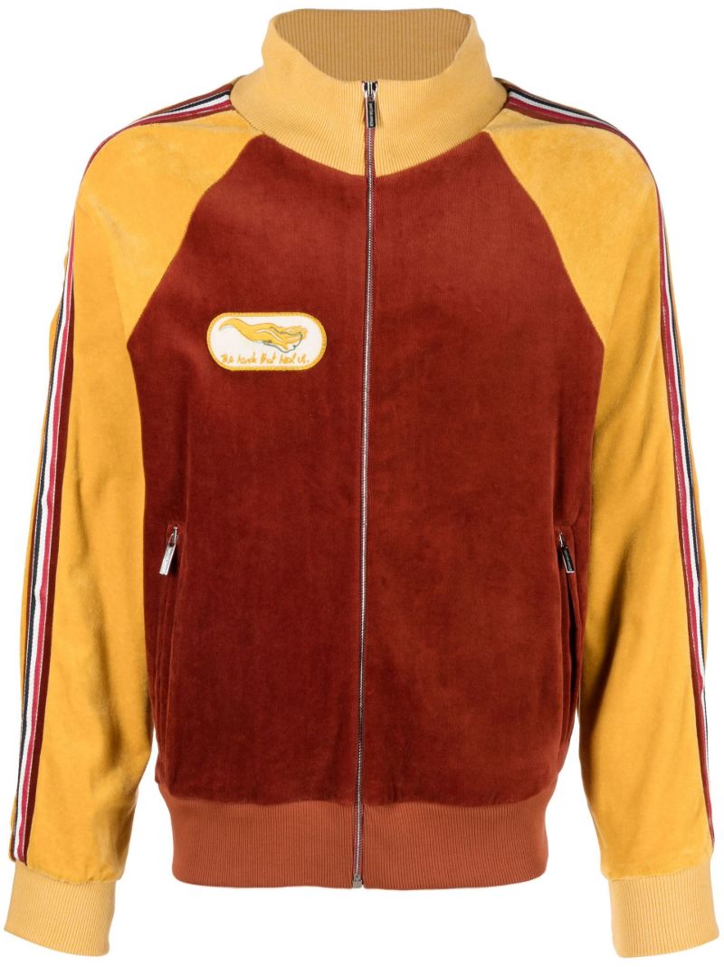 Orange Organic Cotton Velour Track Jacket