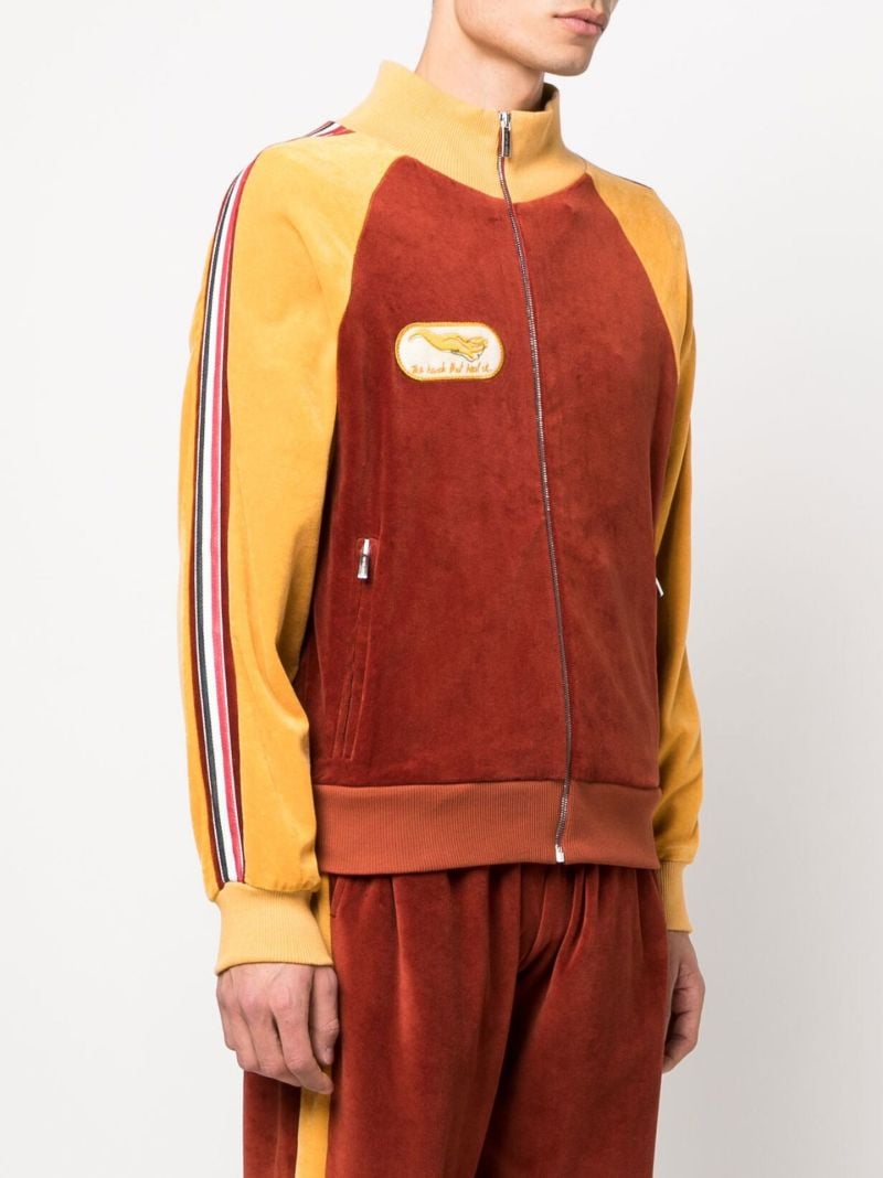 Orange Organic Cotton Velour Track Jacket