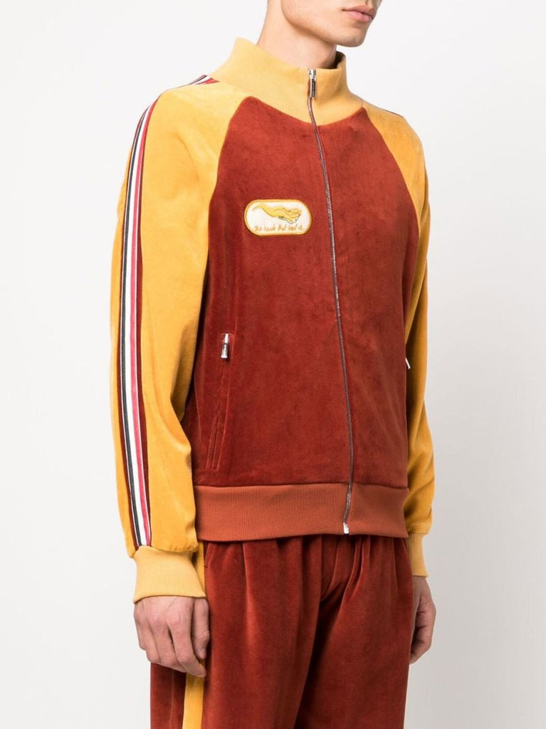 Orange Organic Cotton Velour Track Jacket