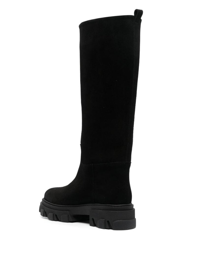 Black Suede Knee-high Boots