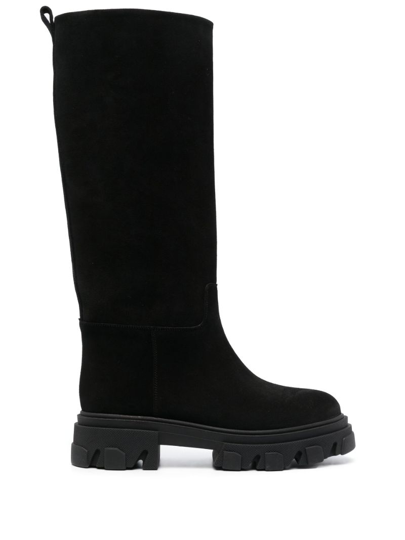 Black Suede Knee-high Boots