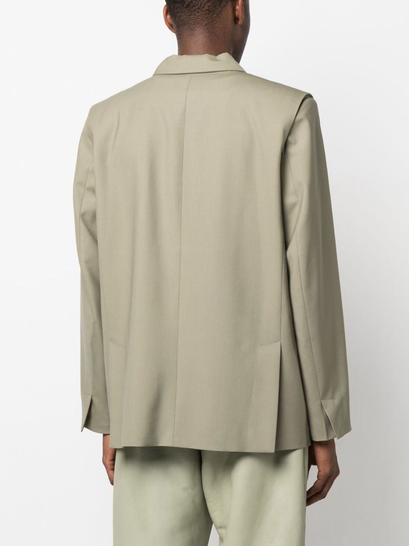 Green Single-breasted Wool Blazer