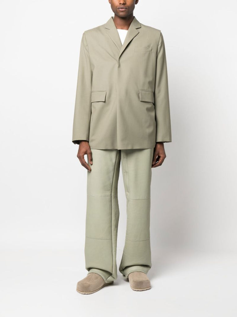 Green Single-breasted Wool Blazer