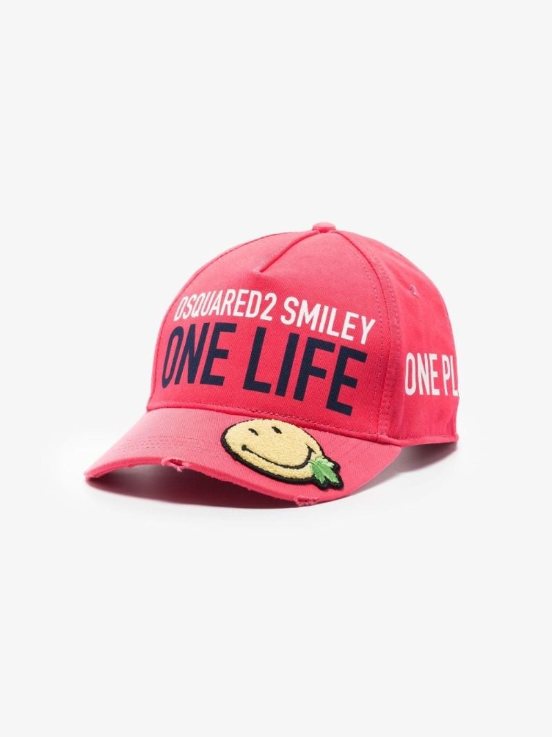 Pink X Smiley One Life Baseball Hat