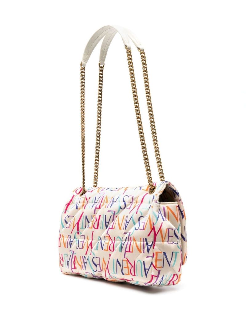White Jamie Printed Shoulder Bag