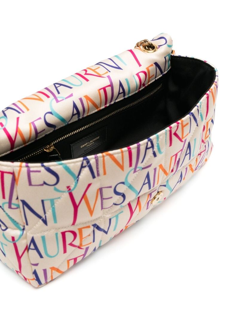White Jamie Printed Shoulder Bag