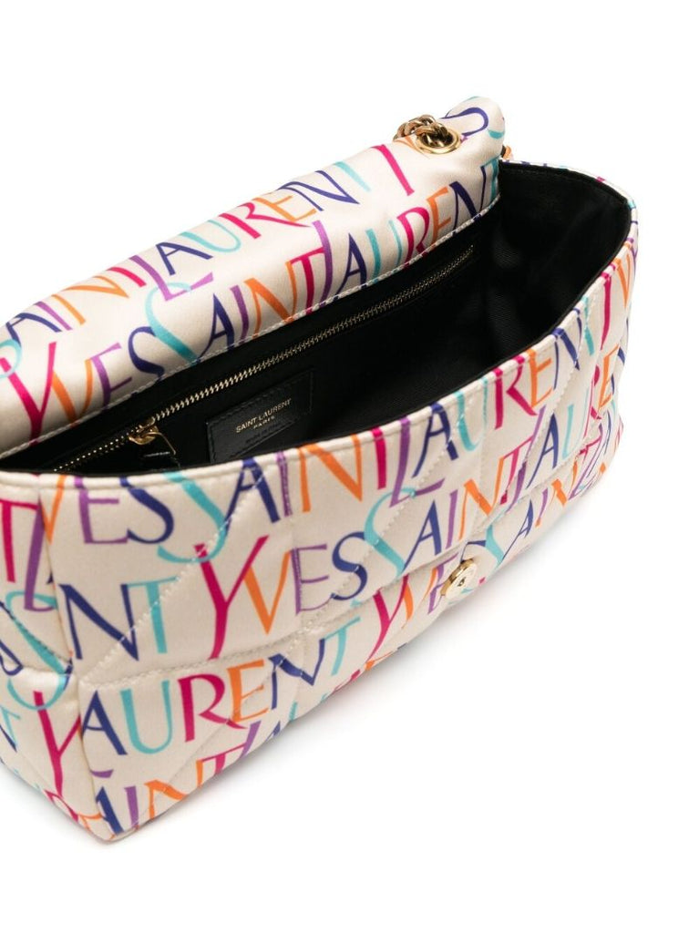 White Jamie Printed Shoulder Bag