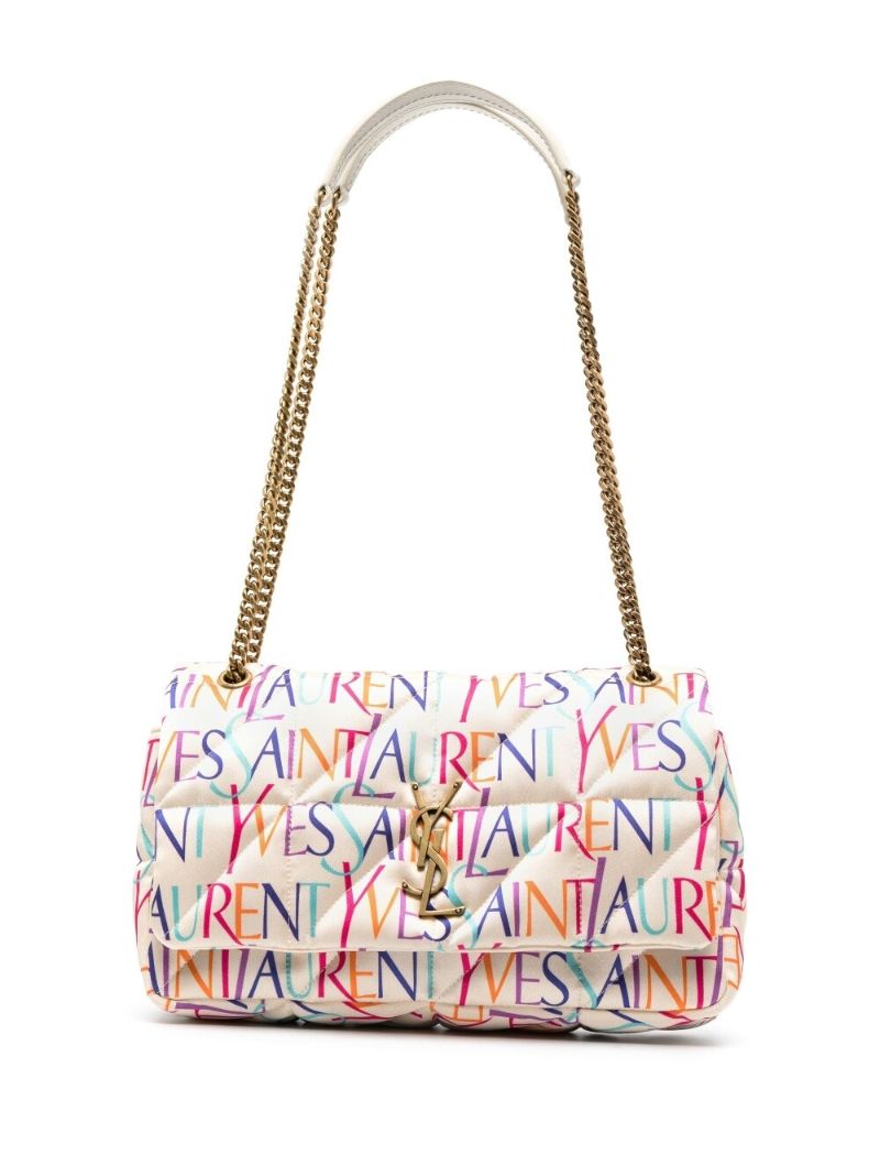 White Jamie Printed Shoulder Bag