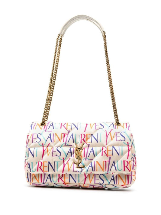 White Jamie Printed Shoulder Bag