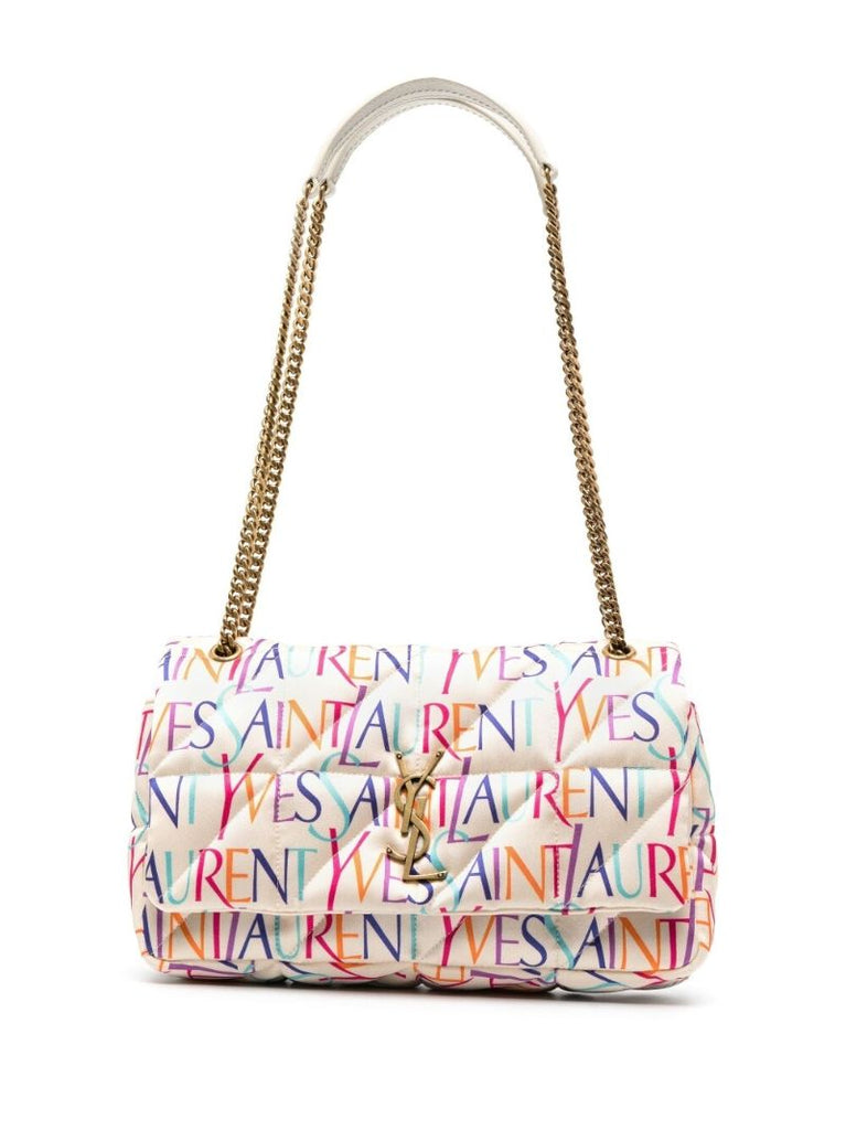 White Jamie Printed Shoulder Bag