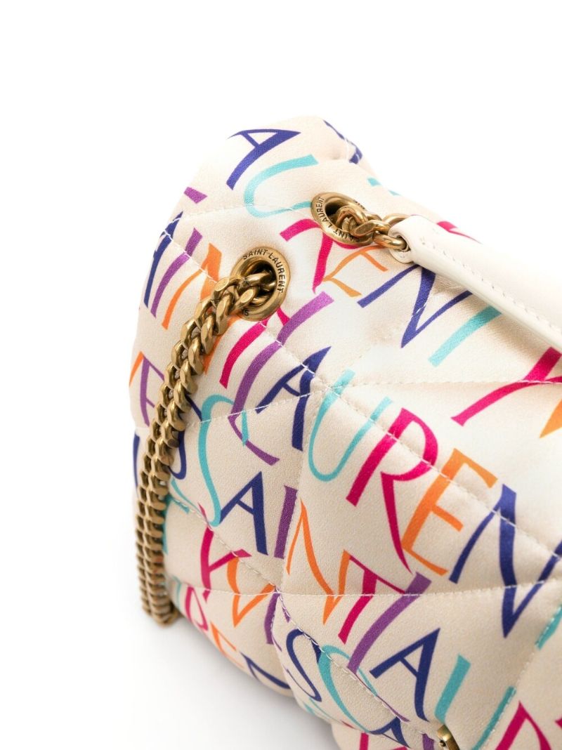White Jamie Printed Shoulder Bag