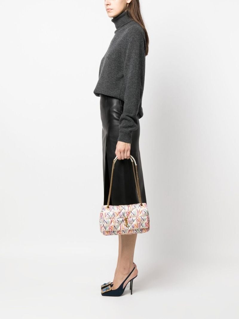 White Jamie Printed Shoulder Bag
