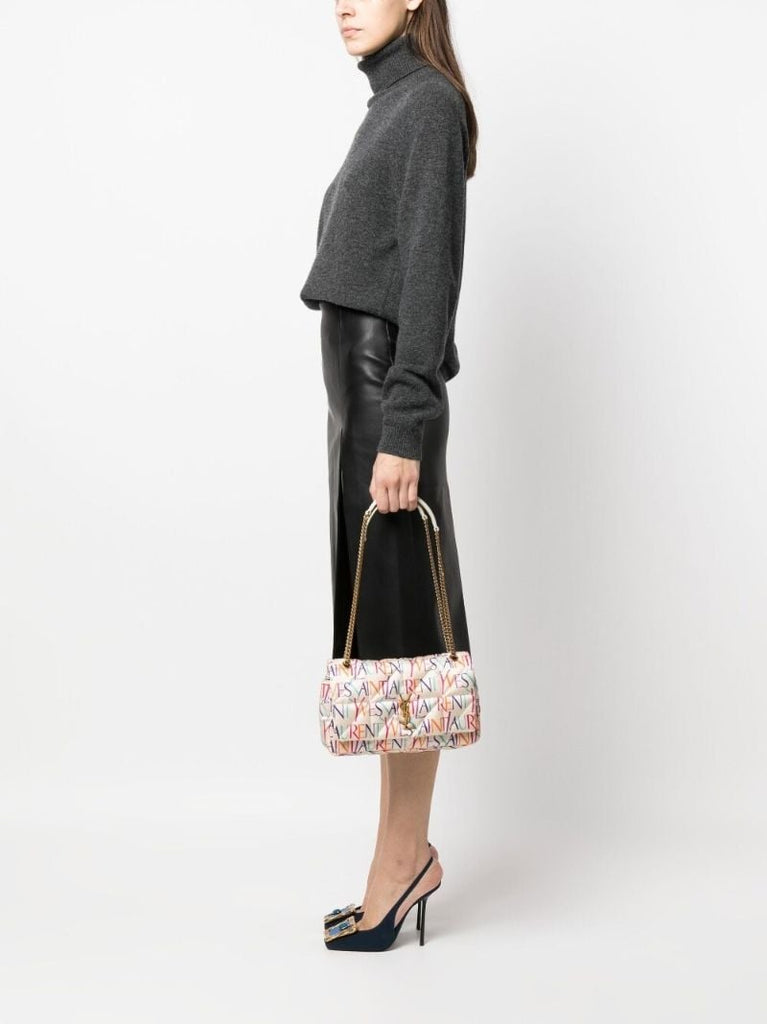 White Jamie Printed Shoulder Bag