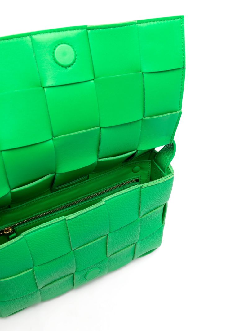 Green Cassette Medium Leather Shoulder Bag
