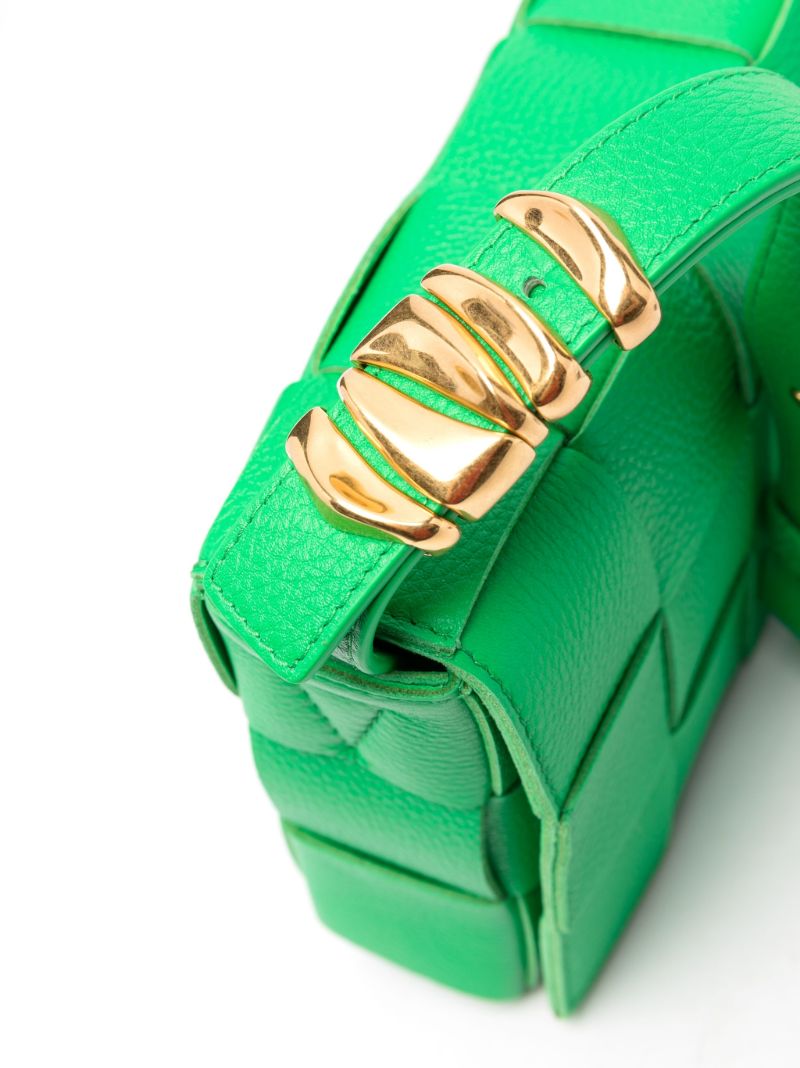 Green Cassette Medium Leather Shoulder Bag