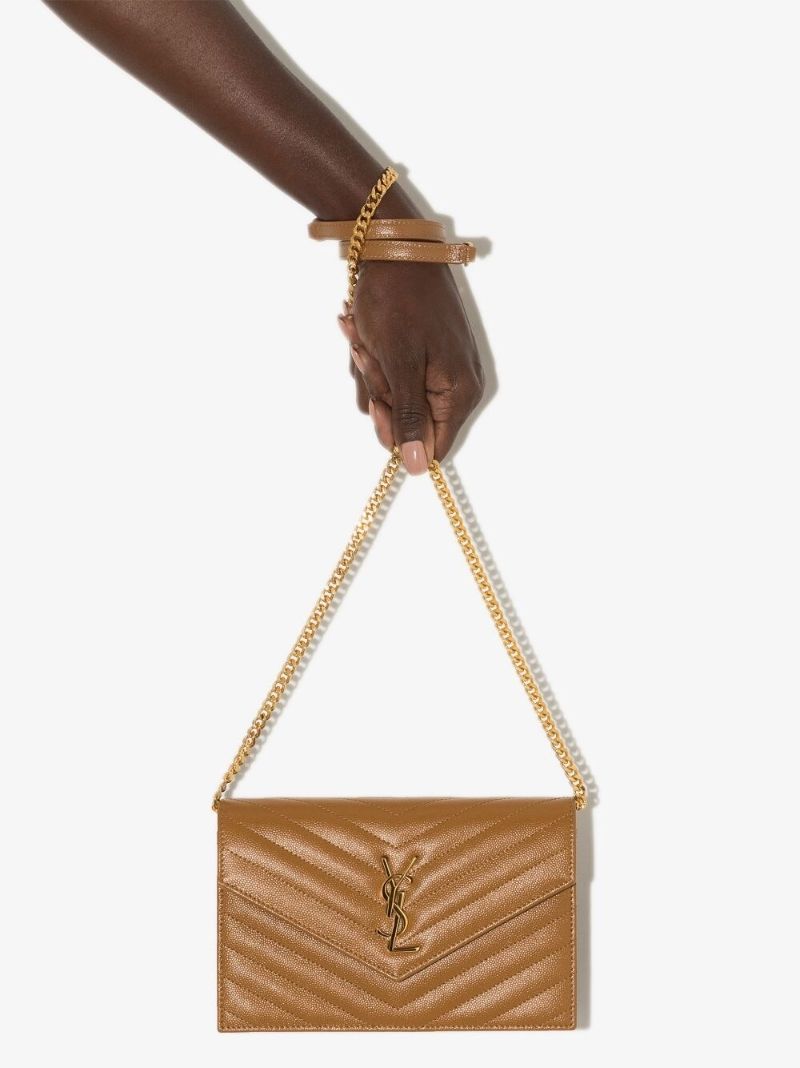 Brown Monogram Leather Cross Body Bag