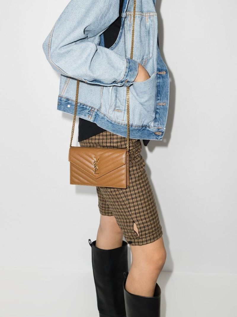 Brown Monogram Leather Cross Body Bag