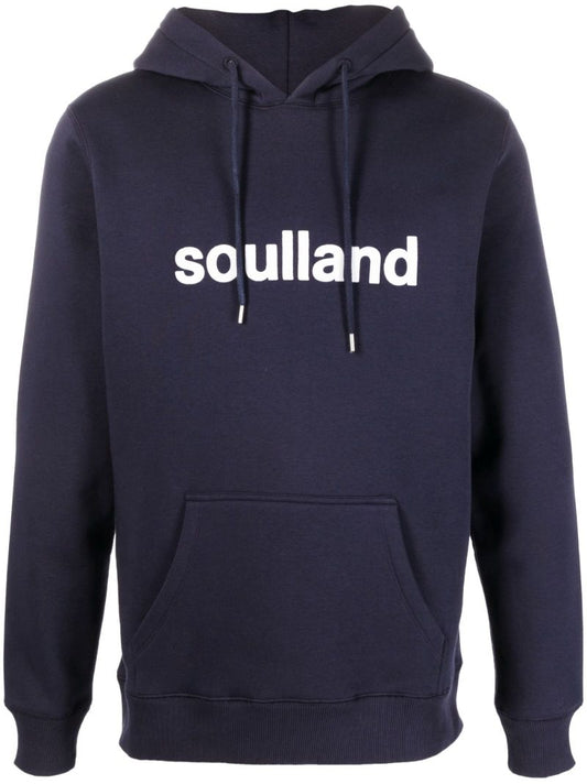 Blue Googie Logo Print Hoodie