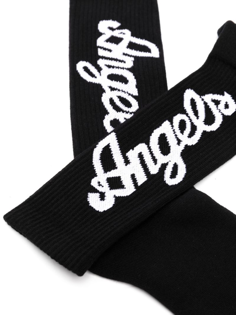 Black Logo Intarsia Socks