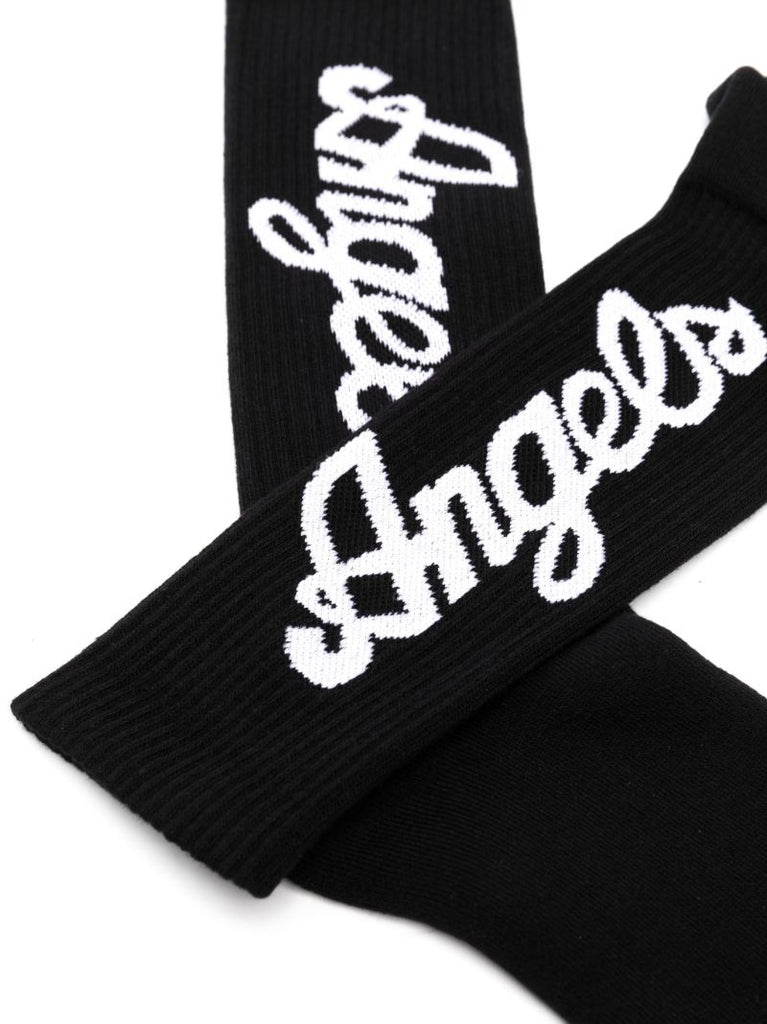 Black Logo Intarsia Socks