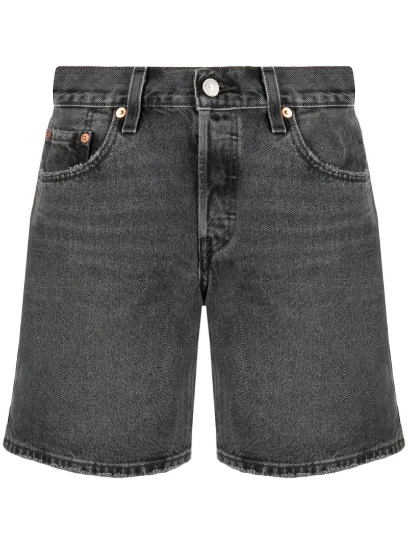 Black Mid-rise Denim Shorts