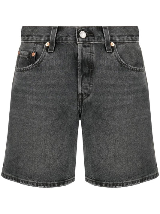 Black Mid-rise Denim Shorts