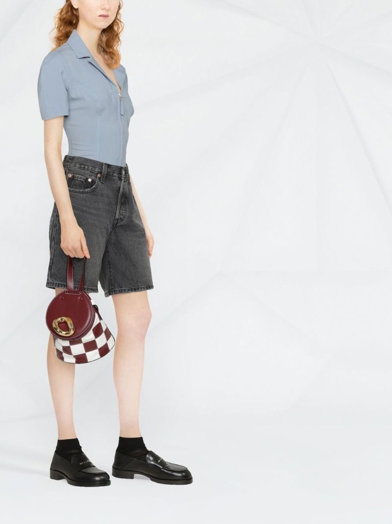 Black Mid-rise Denim Shorts